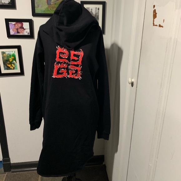 New Givenchy G Logo Cotton Terry Hoodie Dress - Picture 2 of 8